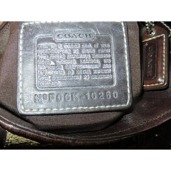 SOLD COACH 2006 Hampton Exotic Python Mixed Canvas & Leather Hobo Handbag - Picture 6 of 14